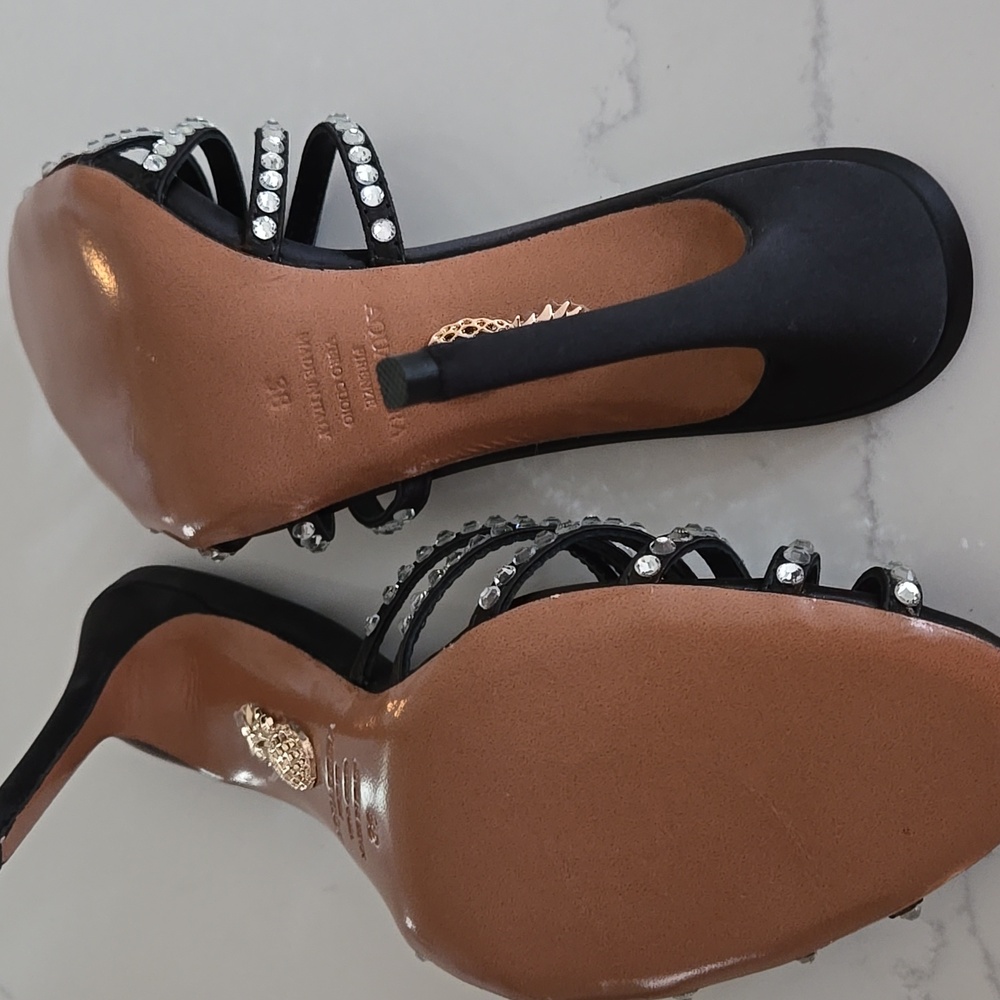 Aquazzura Black Heels with Crystal Straps - Picture 7 of 9